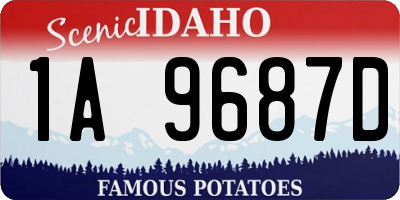 ID license plate 1A9687D
