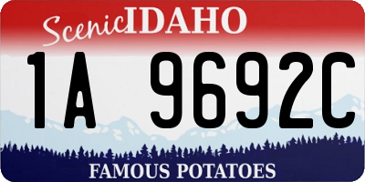 ID license plate 1A9692C