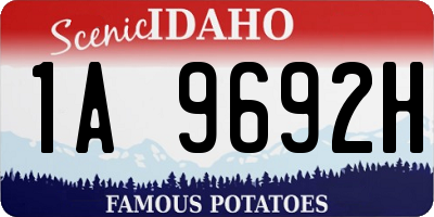 ID license plate 1A9692H