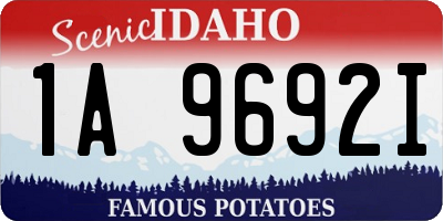 ID license plate 1A9692I