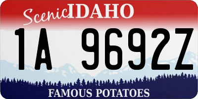 ID license plate 1A9692Z