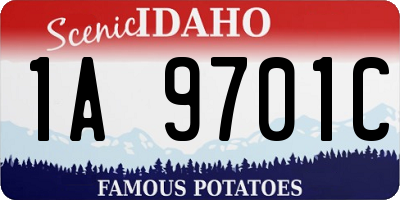 ID license plate 1A9701C
