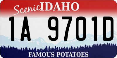 ID license plate 1A9701D