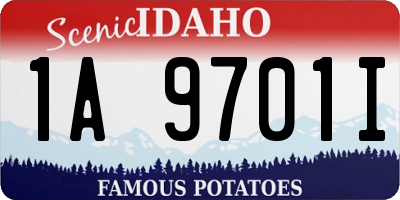 ID license plate 1A9701I