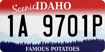 ID license plate 1A9701P