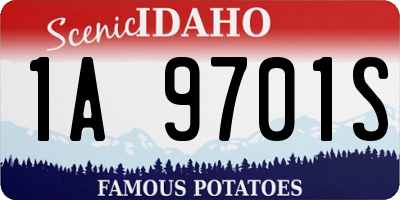 ID license plate 1A9701S