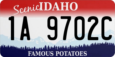 ID license plate 1A9702C