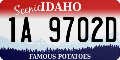 ID license plate 1A9702D