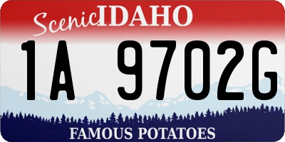 ID license plate 1A9702G
