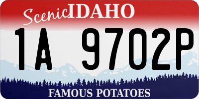 ID license plate 1A9702P