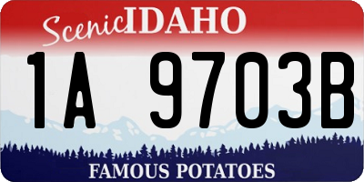 ID license plate 1A9703B