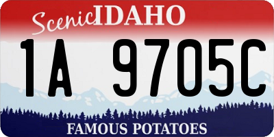 ID license plate 1A9705C