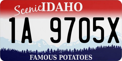ID license plate 1A9705X