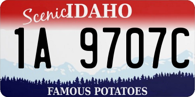 ID license plate 1A9707C