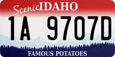 ID license plate 1A9707D