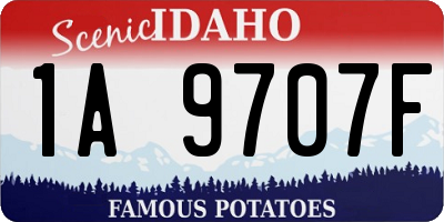 ID license plate 1A9707F