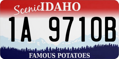 ID license plate 1A9710B