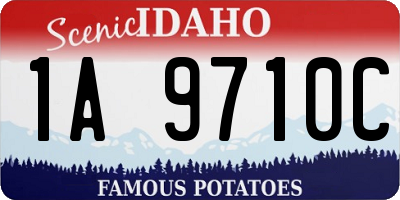 ID license plate 1A9710C