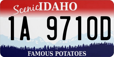 ID license plate 1A9710D