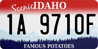 ID license plate 1A9710F