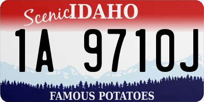 ID license plate 1A9710J