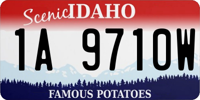 ID license plate 1A9710W