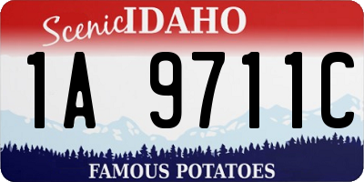 ID license plate 1A9711C