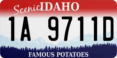 ID license plate 1A9711D