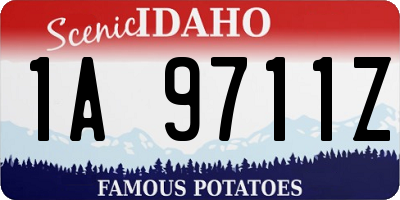 ID license plate 1A9711Z
