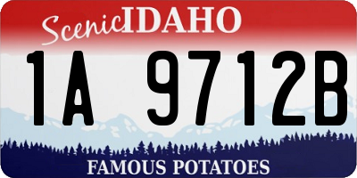 ID license plate 1A9712B