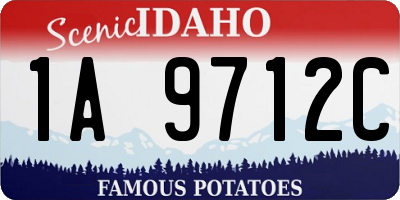ID license plate 1A9712C