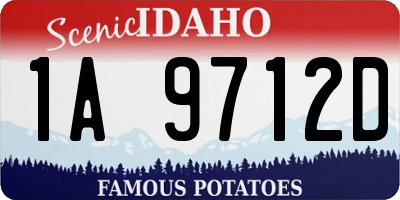 ID license plate 1A9712D