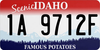ID license plate 1A9712F