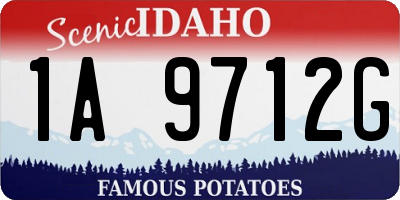 ID license plate 1A9712G