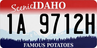 ID license plate 1A9712H