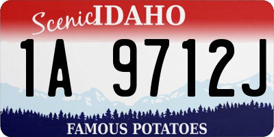 ID license plate 1A9712J