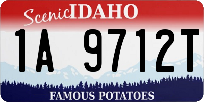 ID license plate 1A9712T