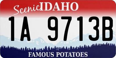 ID license plate 1A9713B