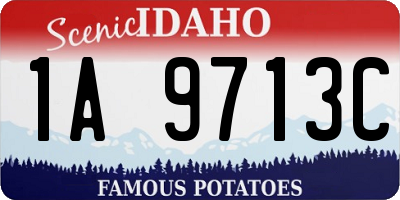 ID license plate 1A9713C