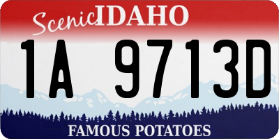 ID license plate 1A9713D
