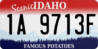 ID license plate 1A9713F