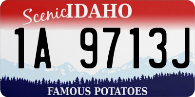 ID license plate 1A9713J