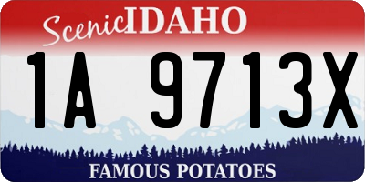 ID license plate 1A9713X