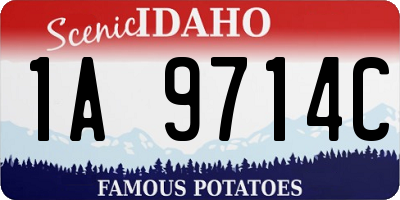 ID license plate 1A9714C