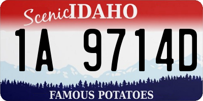 ID license plate 1A9714D