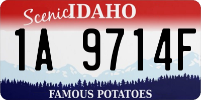 ID license plate 1A9714F