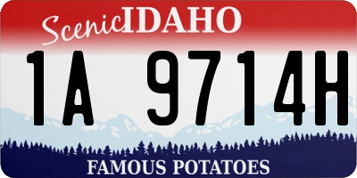 ID license plate 1A9714H