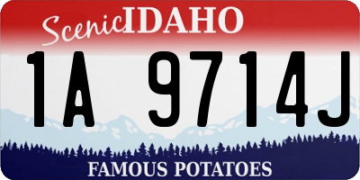 ID license plate 1A9714J