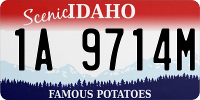 ID license plate 1A9714M
