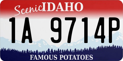 ID license plate 1A9714P